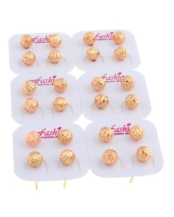 Plated Stud Earrings / 12 PC