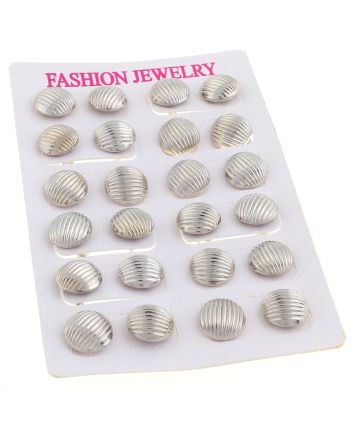 Plated Stud Earrings / 12 PC