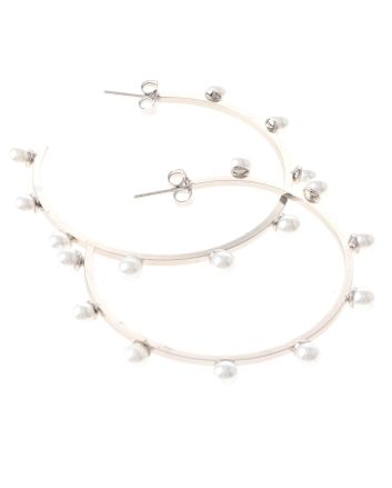 Rhodium Plated Hoop Earrings