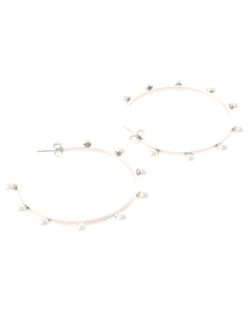 Rhodium Plated Hoop Earrings