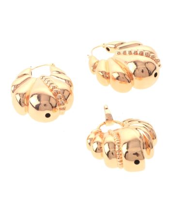Hoop Earrings & Pendant Set