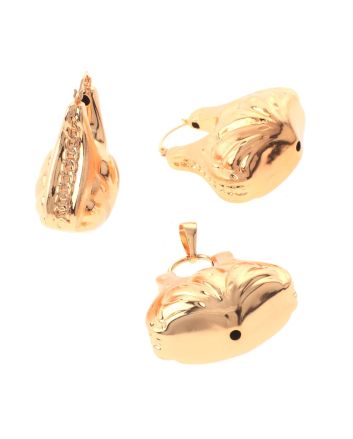 Hoop Earrings & Pendant Set