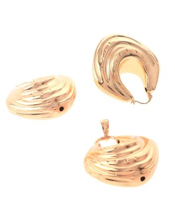 Hoop Earrings & Pendant Set