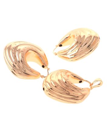 Hoop Earrings & Pendant Set