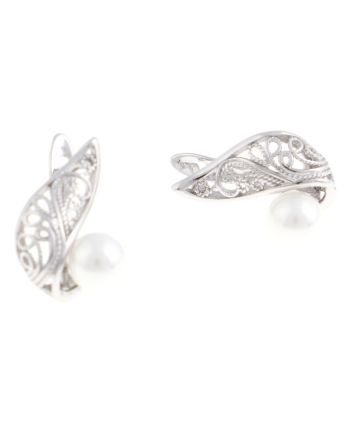 Rhodium Plated Stud  Earrings