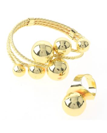Gold Plated Bracelet & Ring