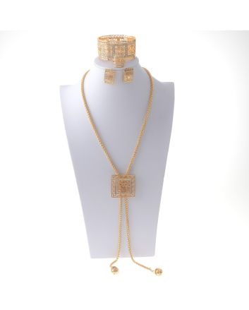 Gold Plated Necklace Earring Set