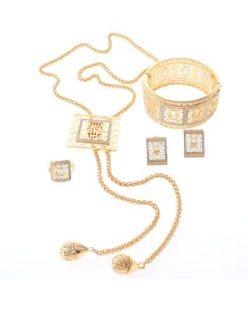 Gold Plated Necklace Earring Set