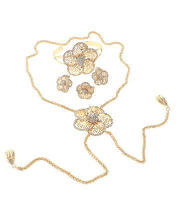 Gold Plated Necklace Earring Set