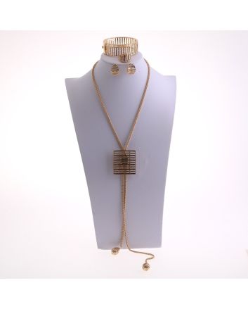Fashion Plated Necklace Earring Set