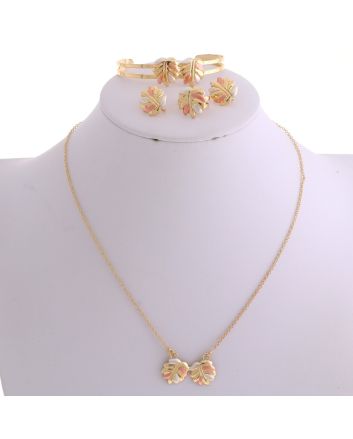 Kids Fashion Plated Necklace Earring Set 