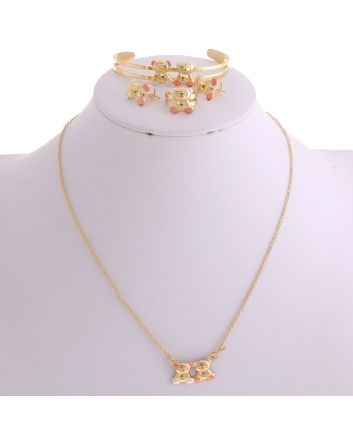 Kids Fashion Plated Necklace Earring Set 