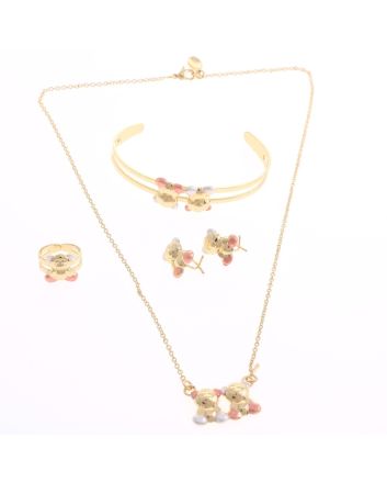 Kids Fashion Plated Necklace Earring Set 