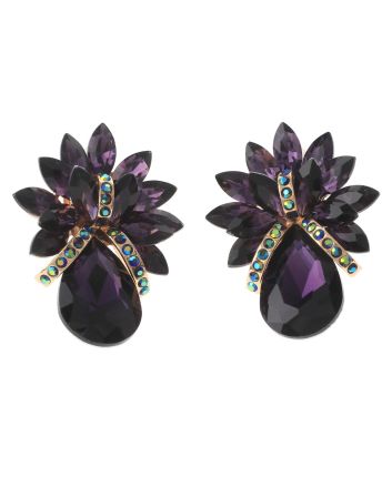 Crystal Evening Clip On Earrings