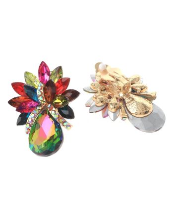 Crystal Evening Clip On Earrings