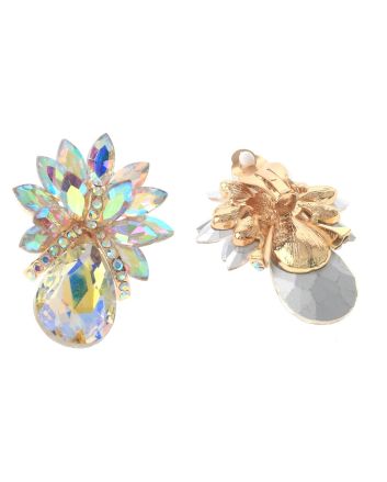Crystal Evening Clip On Earrings