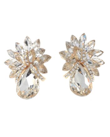 Crystal Evening Clip On Earrings