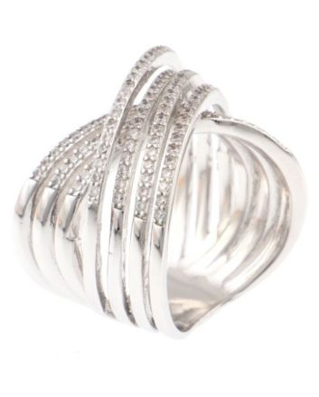 Elegant "X" Crystal Ring Size 8