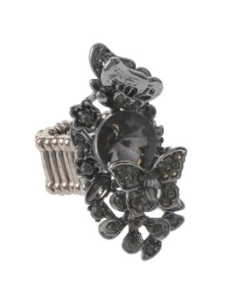 Crystal Butterfly Elastic Ring