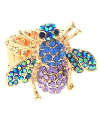 Crystal Bee Elastic Ring