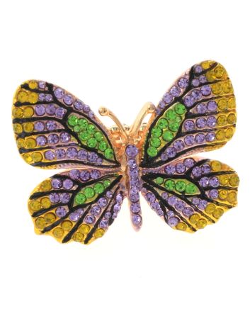 Large Crystal Butterfly Stretch Ring