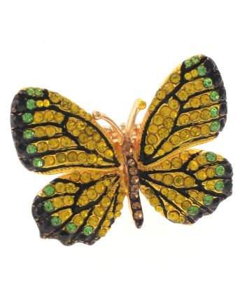 Large Crystal Butterfly Stretch Ring