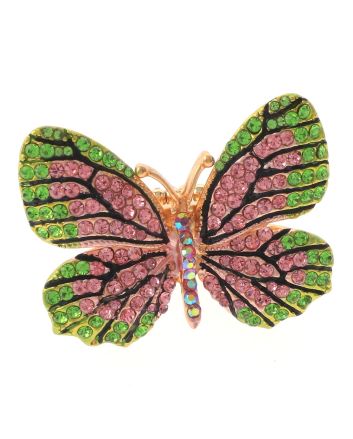 Large Crystal Butterfly Stretch Ring