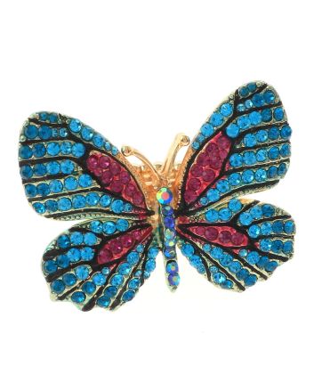 Large Crystal Butterfly Stretch Ring