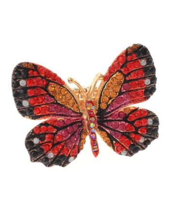 Large Crystal Butterfly Stretch Ring