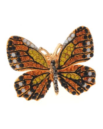 Large Crystal Butterfly Stretch Ring