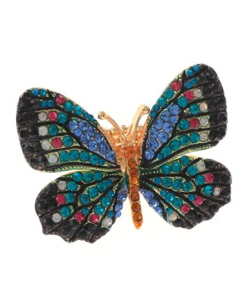 Large Crystal Butterfly Stretch Ring