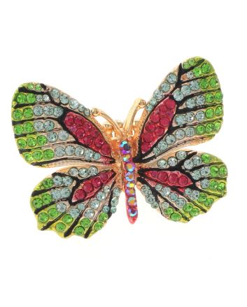 Large Crystal Butterfly Stretch Ring