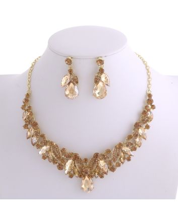 CRYSTAL RHINESTONE NECKLACE SET
