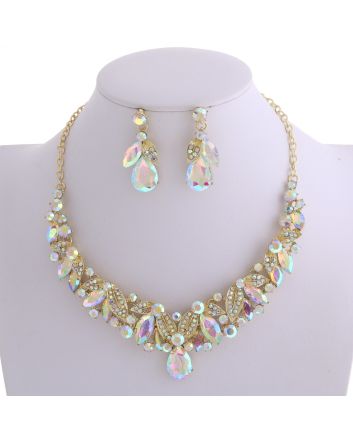 CRYSTAL RHINESTONE NECKLACE SET