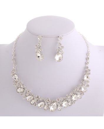 CRYSTAL RHINESTONE NECKLACE SET