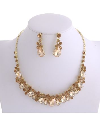 CRYSTAL RHINESTONE NECKLACE SET