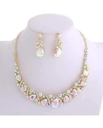 CRYSTAL RHINESTONE NECKLACE SET