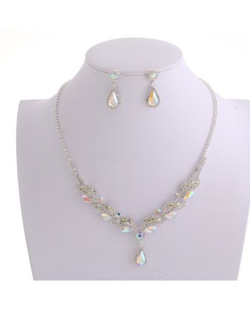 Rhinestone Necklace Earring Set