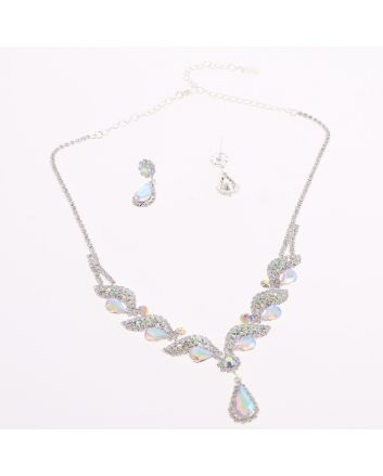 Rhinestone Necklace Earring Set