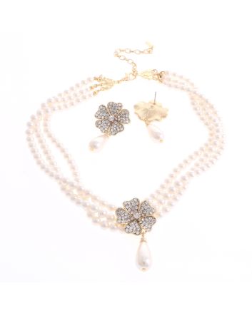 Pearl Necklace Earring Set