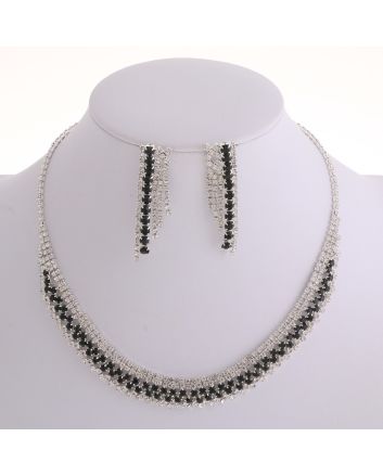 Rhinestone Necklace Earring Set
