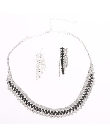 Rhinestone Necklace Earring Set