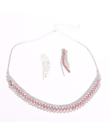 Rhinestone Necklace Earring Set