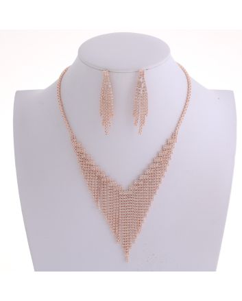 Rhinestone Necklace Earring Set
