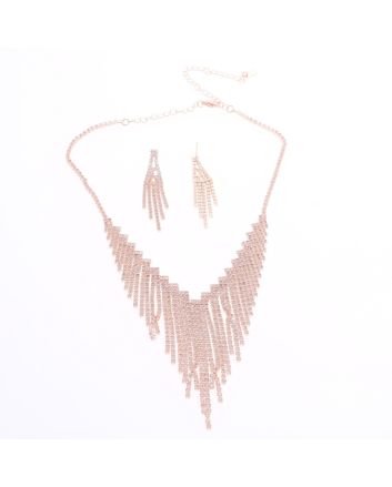 Rhinestone Necklace Earring Set