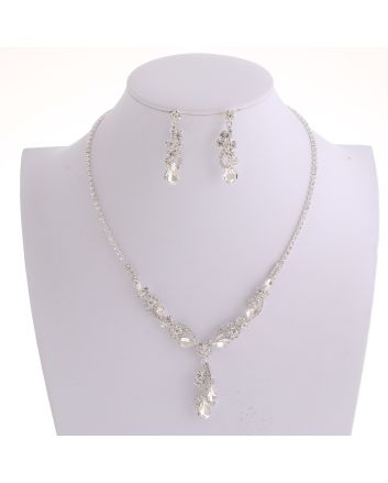 CRYSTAL RHINESTONE NECKLACE SET