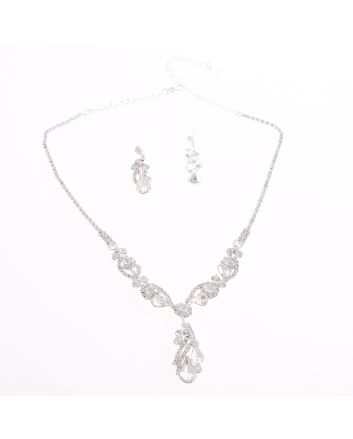 CRYSTAL RHINESTONE NECKLACE SET