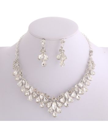 CRYSTAL RHINESTONE NECKLACE SET