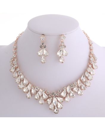 CRYSTAL RHINESTONE NECKLACE SET