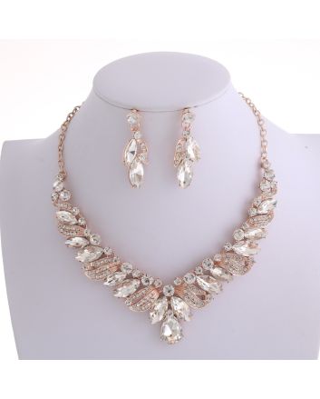 CRYSTAL RHINESTONE NECKLACE SET